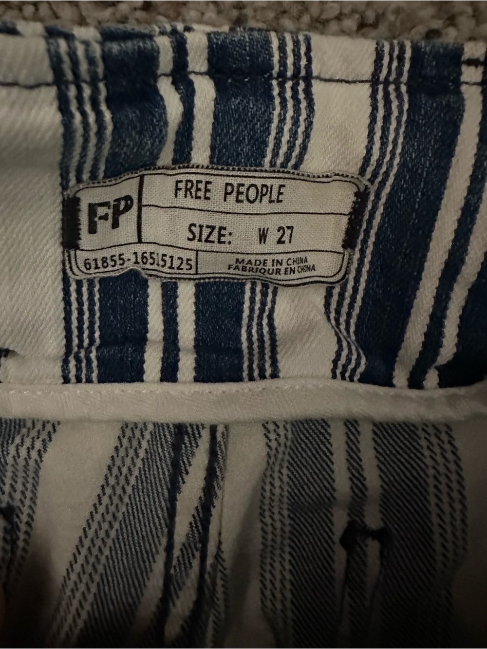 Free People Jolene Hip Hugger Flare Jeans Size 27 Railroad Stripe Raw Hem - Picture 3 of 9